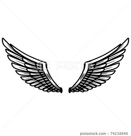 Eagle wings on light background. Design element... - Stock Illustration  [74238840] - PIXTA