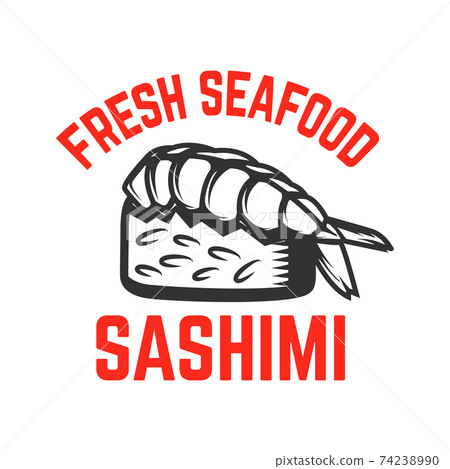Sushi shop emblem template. Design element for logo, label, sign, poster. Vector illustration Sushi shop emblem template. Design element for logo, label, sign, poster. Vector illustration 74238990