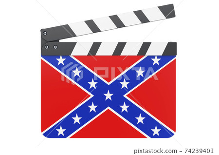 Movie clapperboard with Confederate States of America flag, 3D rendering 74239401