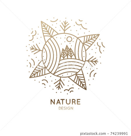 Logo forest in a circle - Stock Illustration [74239991] - PIXTA