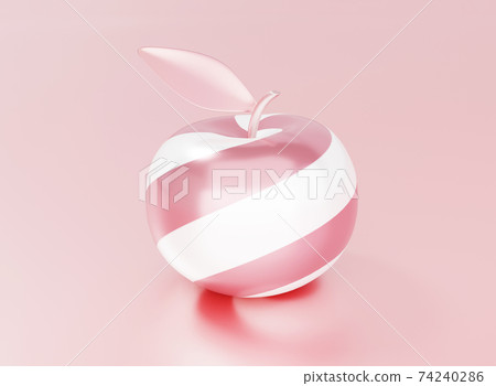Decorative caramel apple on pink background, 3d render Decorative caramel apple on pink background, 3d render 74240286