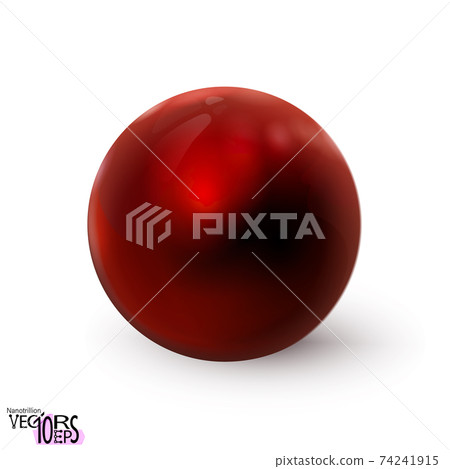 Red sphere glossy realistic isolated on white... - Stock Illustration ...