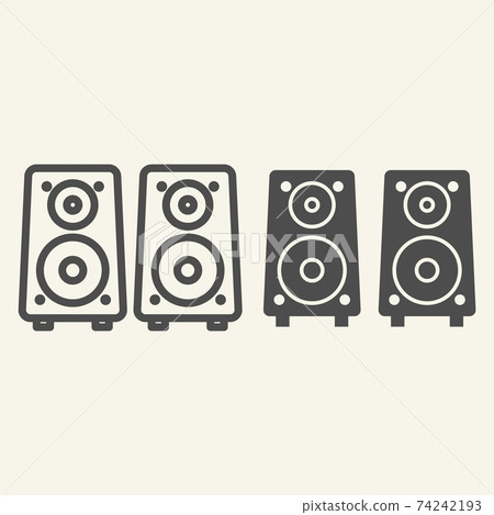 Music columns line and glyph icon. Sound system vector illustration isolated on white. Audio speakers outline style design, designed for web and app. Eps 10. Music columns line and glyph icon. Sound system vector illustration isolated on white. Audio speakers outline style design, designed for web and app. Eps 10. 74242193