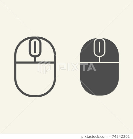Pc mouse line and glyph icon. Computer device vector illustration isolated on white. Click outline style design, designed for web and app. Eps 10. Pc mouse line and glyph icon. Computer device vector illustration isolated on white. Click outline style design, designed for web and app. Eps 10. 74242201