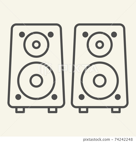Music columns thin line icon. Sound system... - Stock Illustration ...