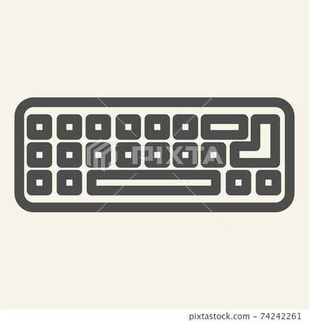 Keyboard line icon. Computer keypad vector...-插圖素材 [74242261] - PIXTA圖庫