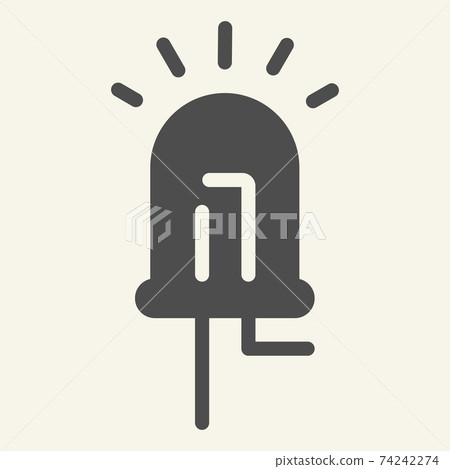 Light emitting diode solid icon. Led vector illustration isolated on white. Electric technology glyph style design, designed for web and app. Eps 10. 74242274