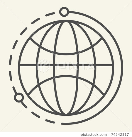 World thin line icon. Planet vector... - Stock Illustration [74242317 ...