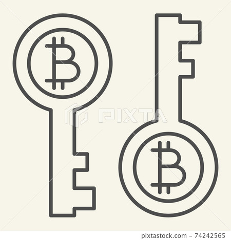 Bitcoin key thin line icon. Bitcoin security...-插圖素材 [74242565] - PIXTA圖庫
