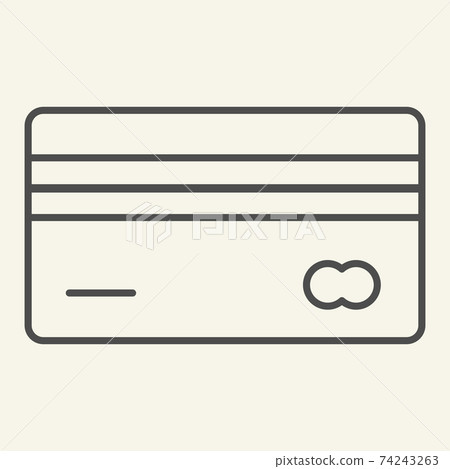 Credit card thin line icon. Plastic card vector illustration isolated on white. Pay outline style design, designed for web and app. Eps 10. 74243263
