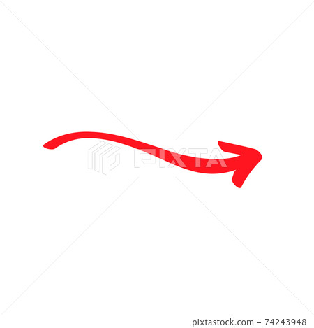 Small Rounded Red Arrow Small red wavy arrow sign, slightly rounded... - Stock Illustration ...