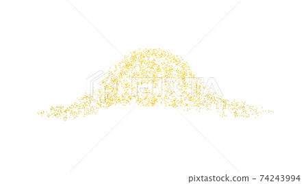 Horizontal decor wave sprinkled with crumbs golden texture. Background Gold dust on a white Horizontal decor wave sprinkled with crumbs golden texture. Background Gold dust on a white 74243994