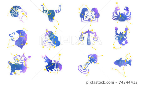 12 constellations illustrations 74244412
