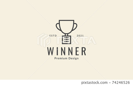 simple line trophy with cup logo vector icon symbol graphic design illustration simple line trophy with cup logo vector icon symbol graphic design illustration 74246526