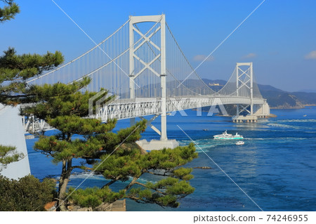Whirlpools at spring tide and Onaruto Bridge (Naruto Strait) 74246955