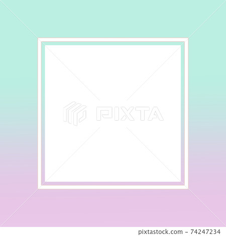 淺藍色至粉紅色漸變框正方形 74247234
