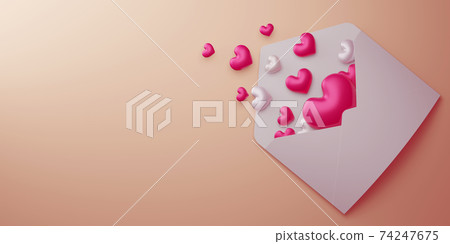 Valentine concept background, Love card, letter with heart. Valentine concept background, Love card, letter with heart. 74247675