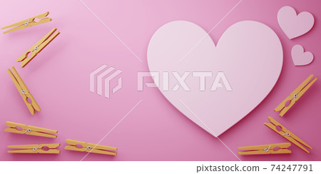 Valentine concept background, Love card, 3d rendering. Valentine concept background, Love card, 3d rendering. 74247791