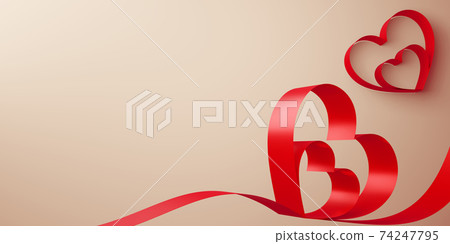Valentine concept background, Love card, ribbon heart. Valentine concept background, Love card, ribbon heart. 74247795