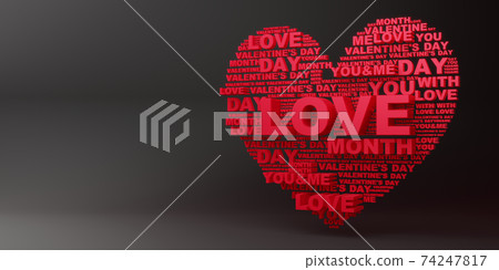 Valentine concept background, Love card, 3d rendering. Valentine concept background, Love card, 3d rendering. 74247817