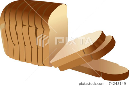 Loaf of rectangular bread illustration isolated on white background. 74248149