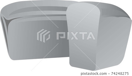 Rectangular loaf of bread. Grayscale image of food. Rectangular loaf of bread. Grayscale image of food. 74248275