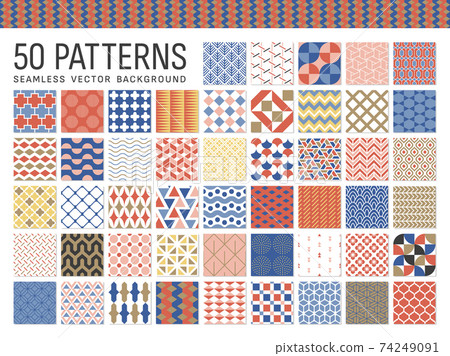 50 seamless geometric patterns - Stock Illustration [74249091] - PIXTA