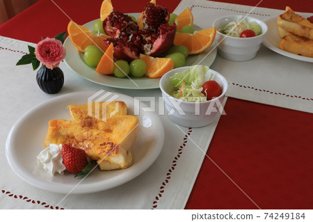 French toast and fruit platter French toast and fruit platter 74249184