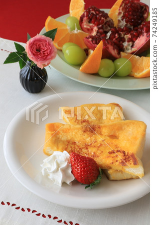 French toast and fruit platter French toast and fruit platter 74249185