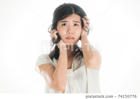 Stressed woman Stressed woman 74250776