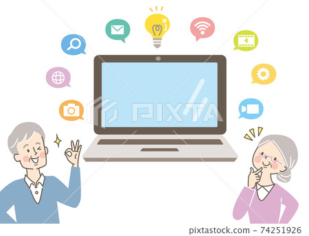 學習計算機的高級男女 學習計算機的高級男女 74251926