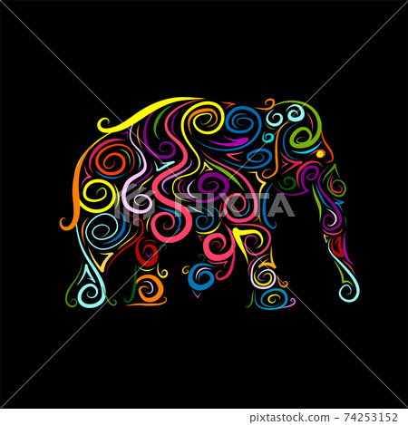 Elephant ornate, sketch for your design 74253152