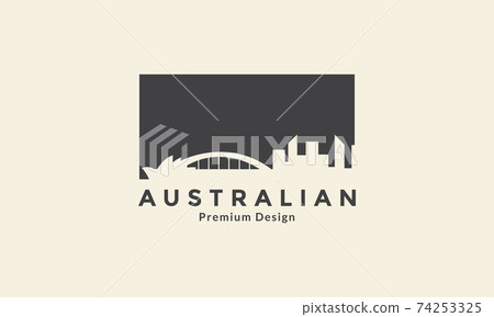 Australian bridge and city night logo vector icon symbol design graphic illustration Australian bridge and city night logo vector icon symbol design graphic illustration 74253325