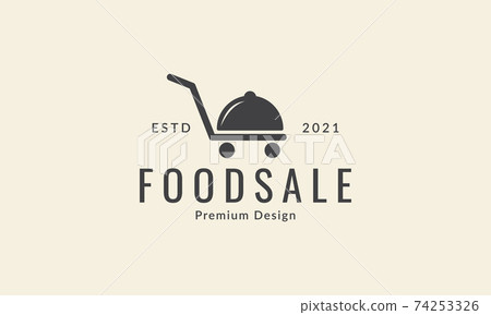 shopping cart with food restaurant simple logo vector icon symbol design graphic illustration shopping cart with food restaurant simple logo vector icon symbol design graphic illustration 74253326