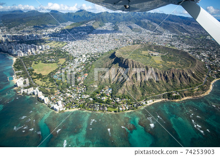 Diamond head seen from the sky 74253903