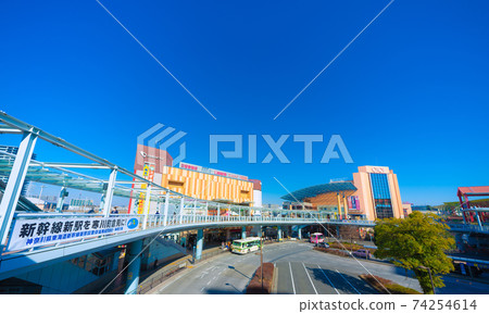 View of Japan's Kanagawa cityscape in front of Ebina station "Shinkansen new station in Kurami, Samukawa-cho!" 74254614
