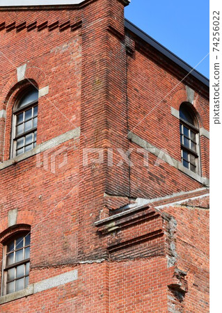 Handa red block building in winter 74256022