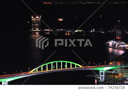 Night view from Ogonzan, Hiroshima City, Hiroshima Prefecture (towards Motoujina) 74256726