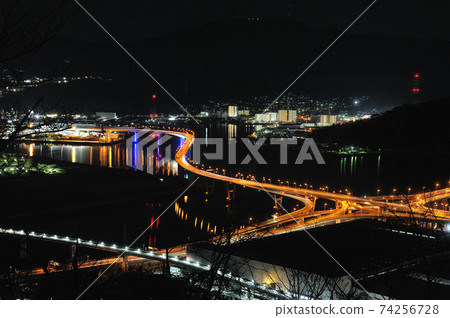 Night view from Ogonzan, Hiroshima City, Hiroshima Prefecture (Kaita Ohashi) 74256728
