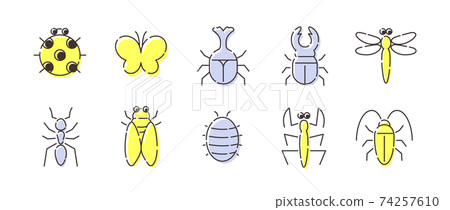 10 icon set (creature / insect) 74257610
