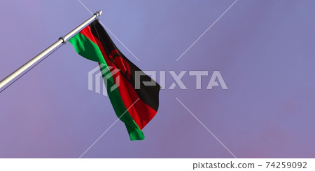 3d rendering of the national flag of the Malawi 74259092