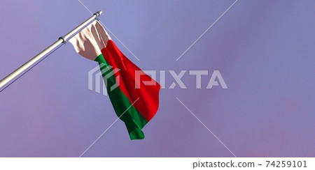 3d rendering of the national flag of the Madagascar 3d rendering of the national flag of the Madagascar 74259101