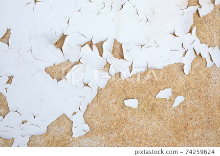 Rusted white wood wall with cracks on paint. Rusted white wood wall with cracks on paint. 74259624