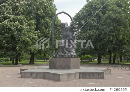 Monument to Nizami Ganjavi on Kamennoostrovsky Avenue in St. Petersburg 74260865