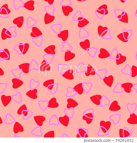 Simple hearts seamless pattern,endless chaotic texture made of tiny heart silhouettes.Valentines,mothers day background.Great for Easter,wedding,scrapbook,gift wrapping paper,textiles.Red,lilac,pink Simple hearts seamless pattern,endless chaotic texture made of tiny heart silhouettes.Valentines,mothers day background.Great for Easter,wedding,scrapbook,gift wrapping paper,textiles.Red,lilac,pink 74261052