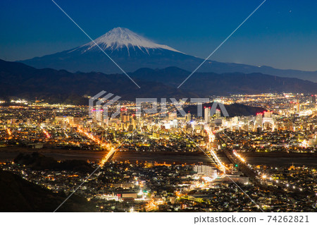 Night view of Shizuoka city Mt. Fuji seen from Chosuniwa 74262821