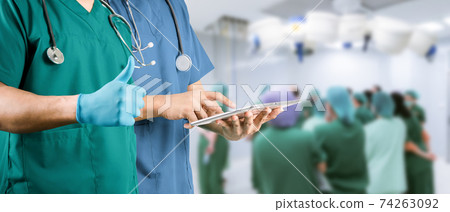 Medical medicine concept staff people and team of doctor and nurse in Operating room 74263092