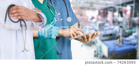 Medical medicine concept staff people and team of doctor and nurse in hospital. 74263093