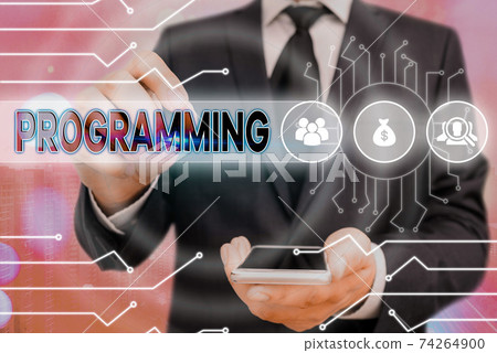 Handwriting text Programming. Concept meaning the 74264900