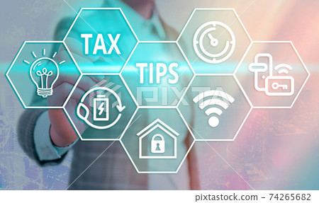 Conceptual hand writing showing Tax Tips. Business Conceptual hand writing showing Tax Tips. Business 74265682
